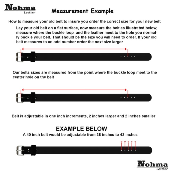 Men's Leather Belt Strap, No Buckle, Amish Made - Picture 3 of 3